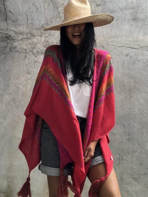 Poncho avec franges