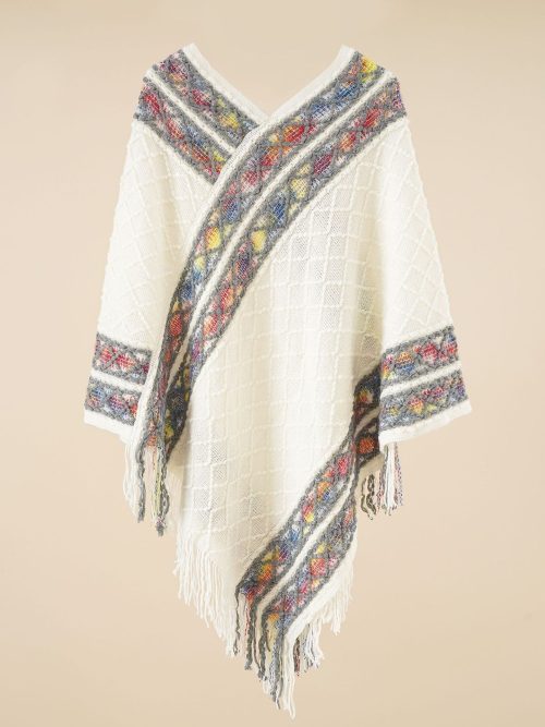 Poncho blanc femme leger