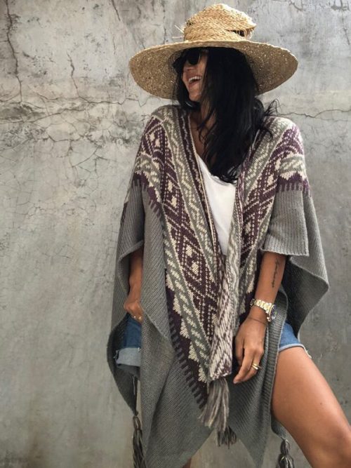 Poncho femme avec manches