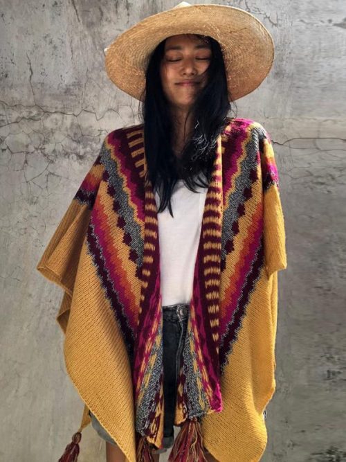 Poncho multicolore femme